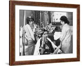 Woman Having Hair Done in Salon-null-Framed Photo