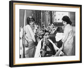Woman Having Hair Done in Salon-null-Framed Photo