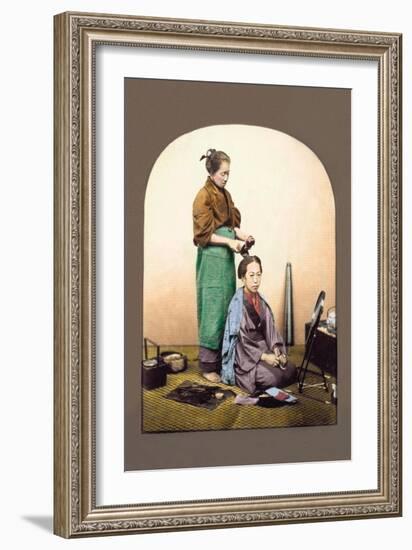 Woman Having Her Hair Done-Baron Von Raimund Stillfried-Framed Art Print