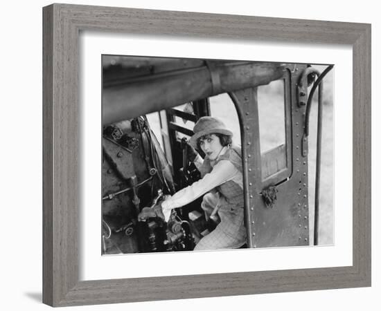 Woman Hijacking Train-null-Framed Photo