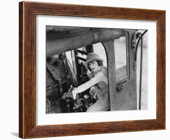 Woman Hijacking Train-null-Framed Photo