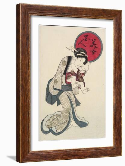 Woman Holding a Baby-Keisai Eisen-Framed Giclee Print