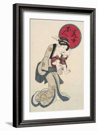 Woman Holding a Baby-Keisai Eisen-Framed Giclee Print