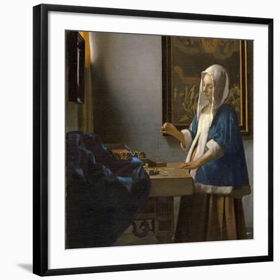 Woman Holding a Balance, C.1664-Johannes Vermeer-Framed Giclee Print