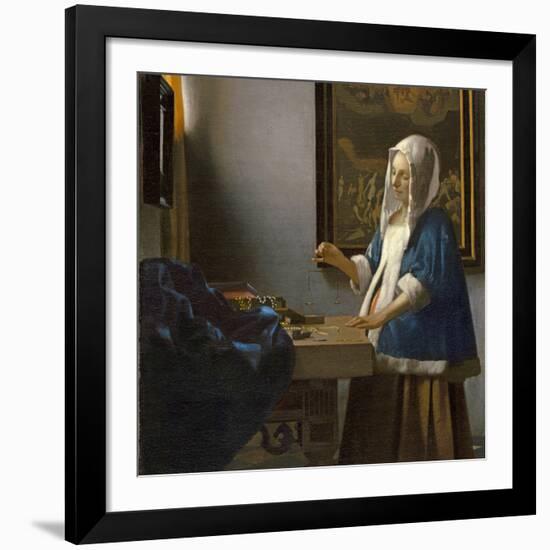 Woman Holding a Balance, C.1664-Johannes Vermeer-Framed Giclee Print