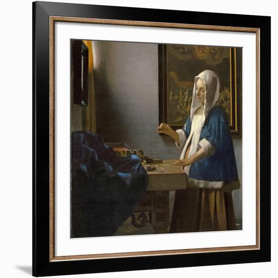 Woman Holding a Balance, C.1664-Johannes Vermeer-Framed Giclee Print