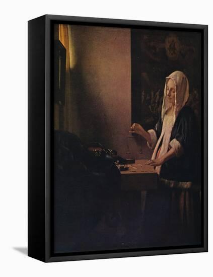 'Woman Holding a Balance', c1664-Jan Vermeer-Framed Premier Image Canvas