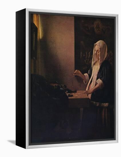 'Woman Holding a Balance', c1664-Jan Vermeer-Framed Premier Image Canvas