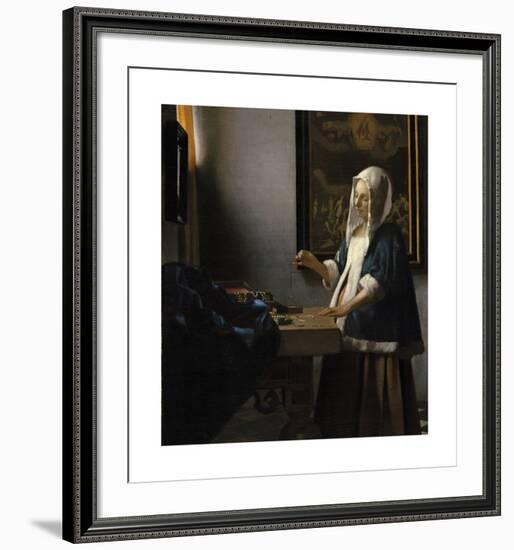 Woman Holding a Balance-Jan Vermeer-Framed Premium Giclee Print