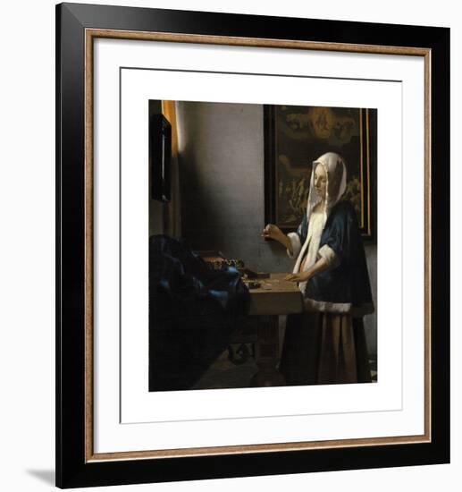 Woman Holding a Balance-Jan Vermeer-Framed Premium Giclee Print