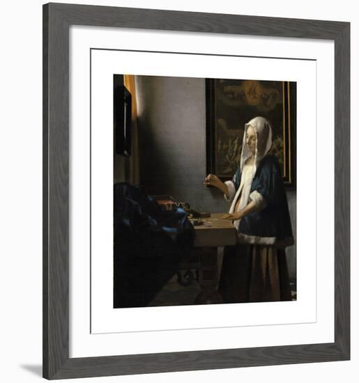 Woman Holding a Balance-Jan Vermeer-Framed Premium Giclee Print