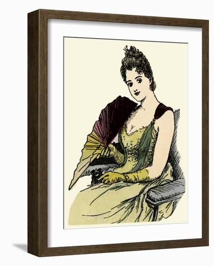 Woman Holding a Fan 1889-null-Framed Art Print