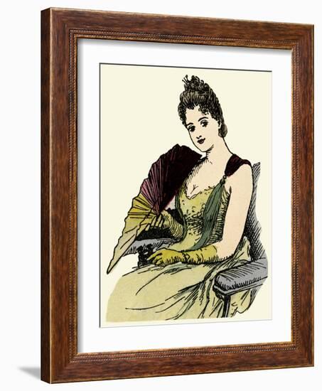 Woman Holding a Fan 1889-null-Framed Art Print