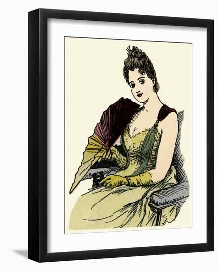 Woman Holding a Fan 1889-null-Framed Art Print