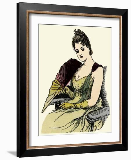 Woman Holding a Fan 1889-null-Framed Art Print