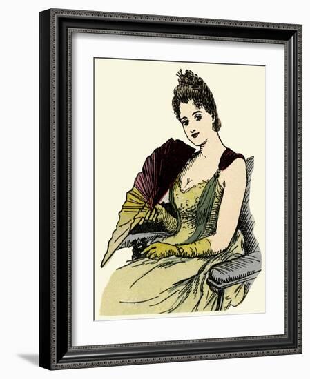 Woman Holding a Fan 1889-null-Framed Art Print