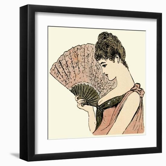 Woman Holding a Fan 1889-null-Framed Art Print