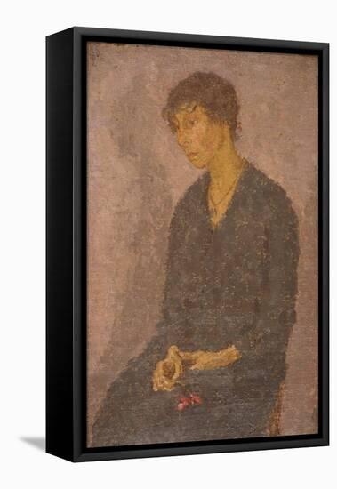 Woman Holding a Flower (Chloe Boughton-Leigh), 1908-1922 (Oil on Canvas)-Gwen John-Framed Premier Image Canvas