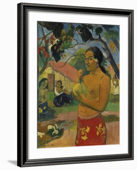 Woman, Holding Fruit (Where Do You Go?), 1893-Paul Gauguin-Framed Giclee Print