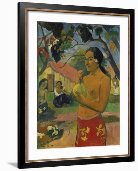 Woman, Holding Fruit (Where Do You Go?), 1893-Paul Gauguin-Framed Giclee Print