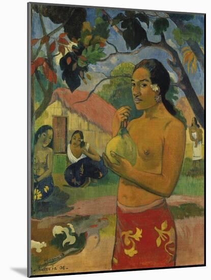 Woman, Holding Fruit (Where Do You Go?), 1893-Paul Gauguin-Mounted Giclee Print