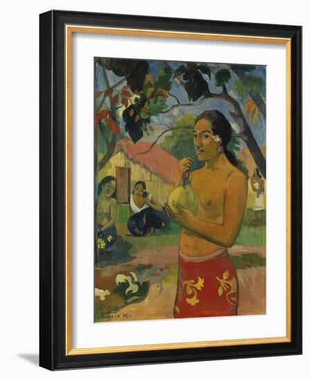 Woman, Holding Fruit (Where Do You Go?), 1893-Paul Gauguin-Framed Giclee Print