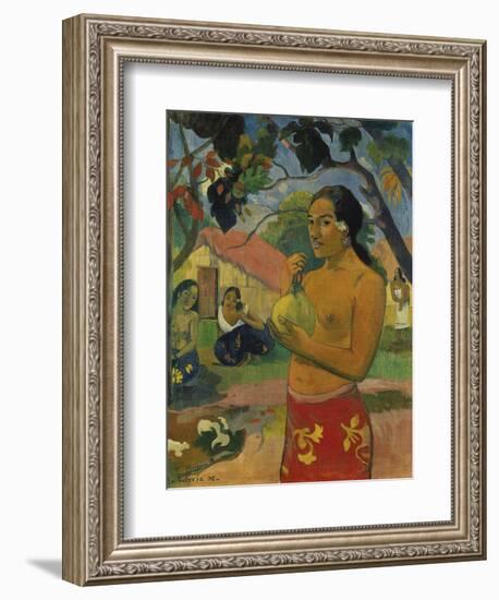 Woman, Holding Fruit (Where Do You Go?), 1893-Paul Gauguin-Framed Giclee Print