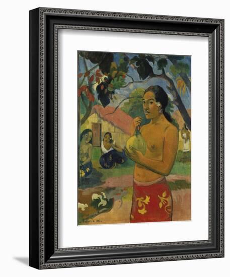 Woman, Holding Fruit (Where Do You Go?), 1893-Paul Gauguin-Framed Giclee Print