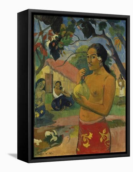 Woman, Holding Fruit (Where Do You Go?), 1893-Paul Gauguin-Framed Premier Image Canvas