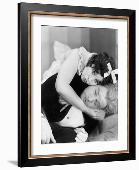 Woman Hugging a Man-null-Framed Photo