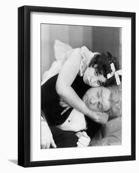 Woman Hugging a Man-null-Framed Photo