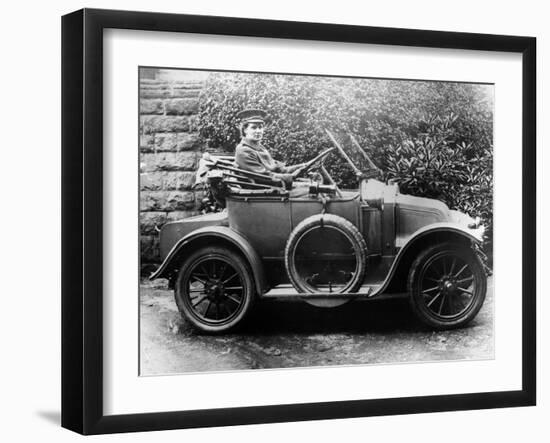 Woman in a 1911 Convertible Renault Ax, C1911-null-Framed Photographic Print