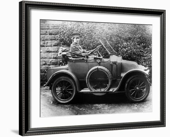 Woman in a 1911 Convertible Renault Ax, C1911-null-Framed Photographic Print