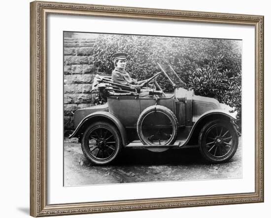 Woman in a 1911 Convertible Renault Ax, C1911-null-Framed Photographic Print