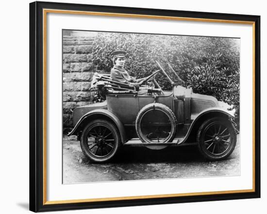 Woman in a 1911 Convertible Renault Ax, C1911-null-Framed Photographic Print