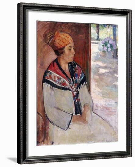 Woman in a Bandana at Prefailles; Femme Au Madras a Prefailles, 1922-Henri Lebasque-Framed Giclee Print