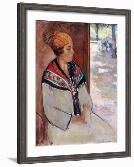 Woman in a Bandana at Prefailles; Femme Au Madras a Prefailles, 1922-Henri Lebasque-Framed Giclee Print