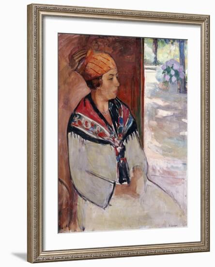 Woman in a Bandana at Prefailles; Femme Au Madras a Prefailles, 1922-Henri Lebasque-Framed Giclee Print