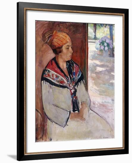 Woman in a Bandana at Prefailles; Femme Au Madras a Prefailles, 1922-Henri Lebasque-Framed Giclee Print