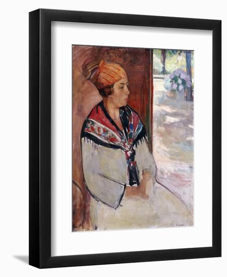 Woman in a Bandana at Prefailles; Femme Au Madras a Prefailles, 1922-Henri Lebasque-Framed Giclee Print