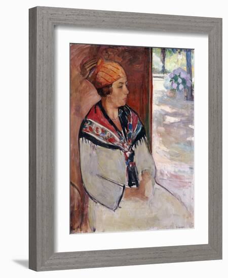 Woman in a Bandana at Prefailles; Femme Au Madras a Prefailles, 1922-Henri Lebasque-Framed Giclee Print