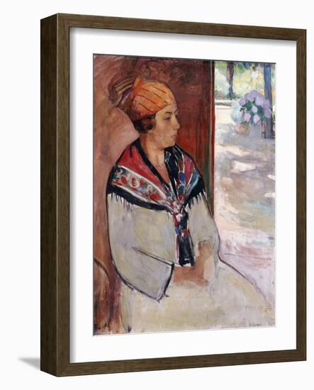 Woman in a Bandana at Prefailles; Femme Au Madras a Prefailles, 1922-Henri Lebasque-Framed Giclee Print