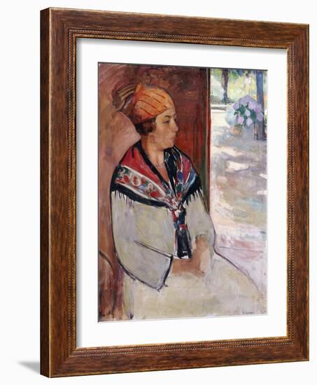 Woman in a Bandana at Prefailles; Femme Au Madras a Prefailles, 1922-Henri Lebasque-Framed Giclee Print