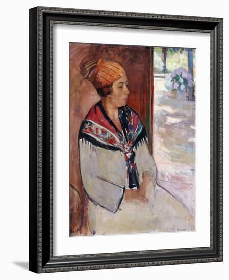 Woman in a Bandana at Prefailles; Femme Au Madras a Prefailles, 1922-Henri Lebasque-Framed Giclee Print