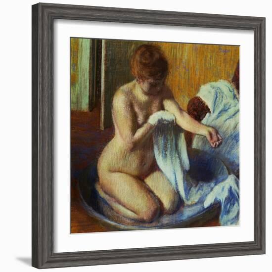 Woman in a Bathtub, 1885-Edgar Degas-Framed Giclee Print