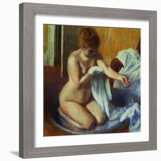 Woman in a Bathtub, 1885-Edgar Degas-Framed Giclee Print