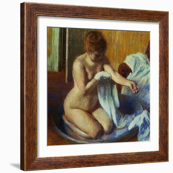 Woman in a Bathtub, 1885-Edgar Degas-Framed Giclee Print