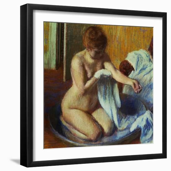 Woman in a Bathtub, 1885-Edgar Degas-Framed Giclee Print