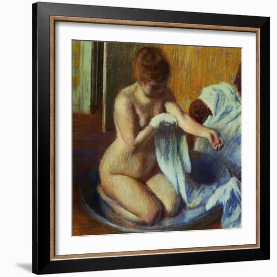 Woman in a Bathtub, 1885-Edgar Degas-Framed Giclee Print