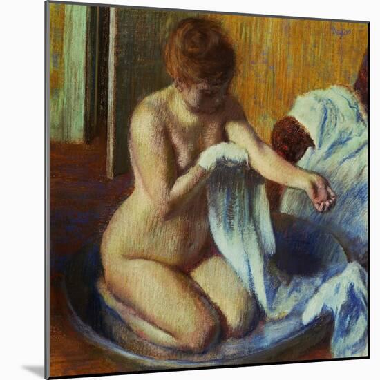 Woman in a Bathtub, 1885-Edgar Degas-Mounted Giclee Print